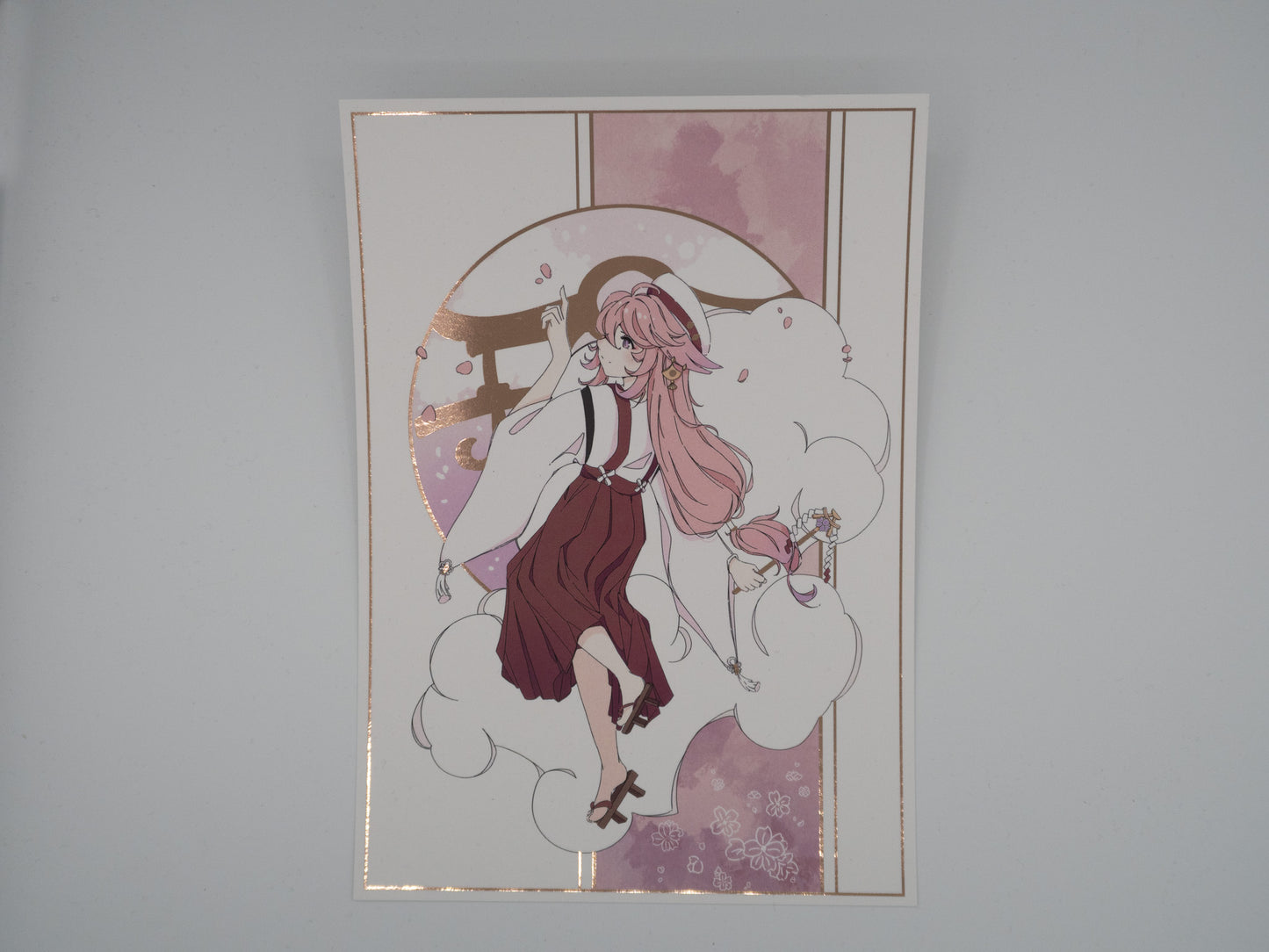 Print Genshin Impact Yae Miko dorure Rose Gold
