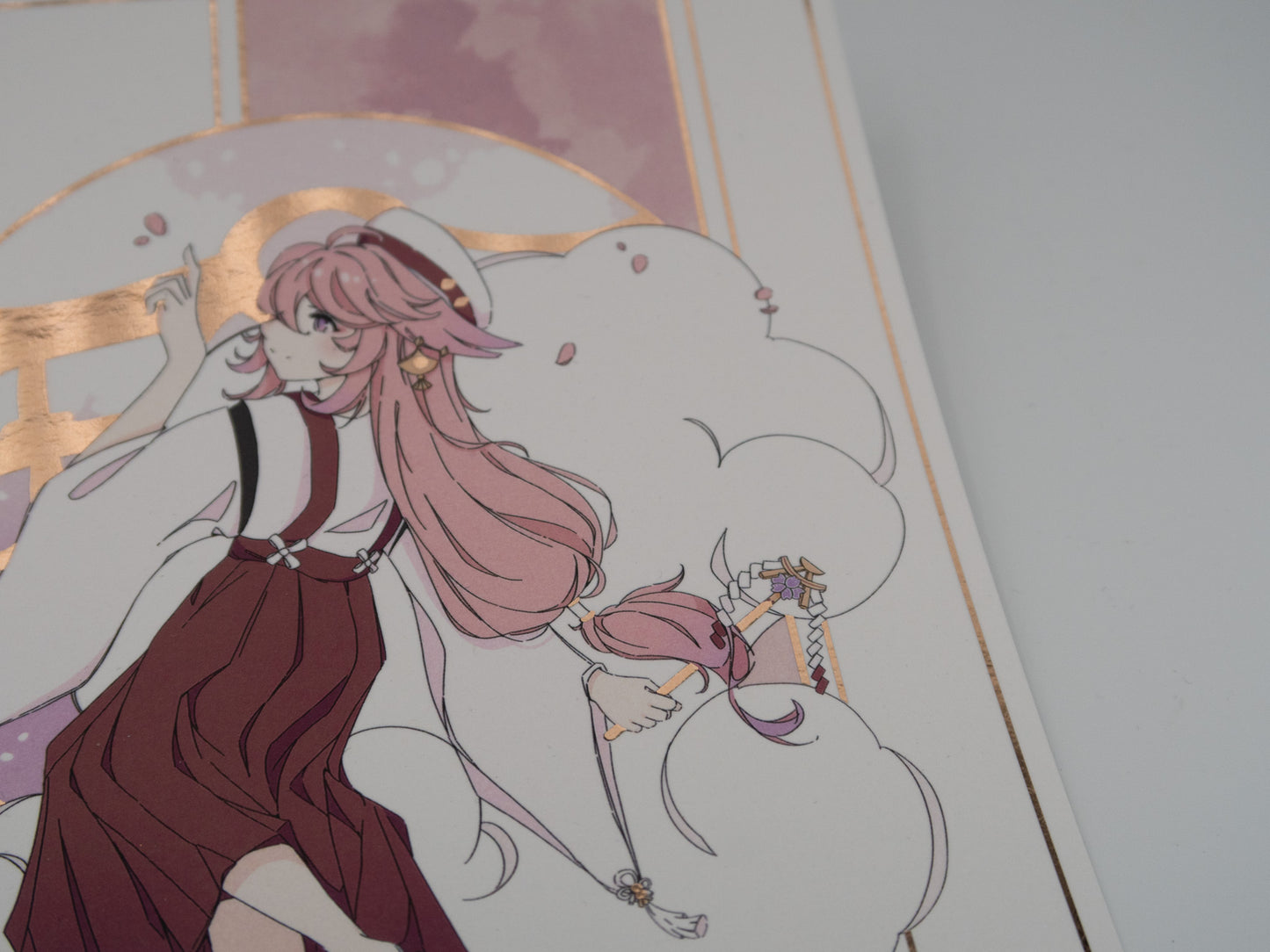 Print Genshin Impact Yae Miko dorure Rose Gold