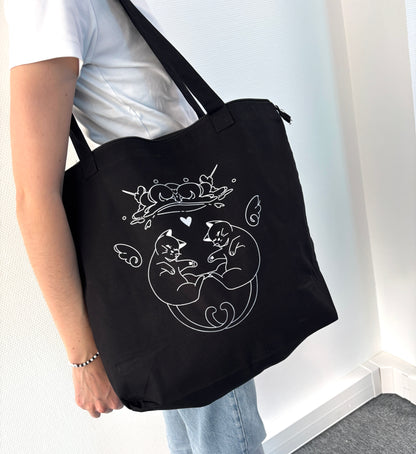 Sac Cabat avec zip et poche intérieure Cat Love