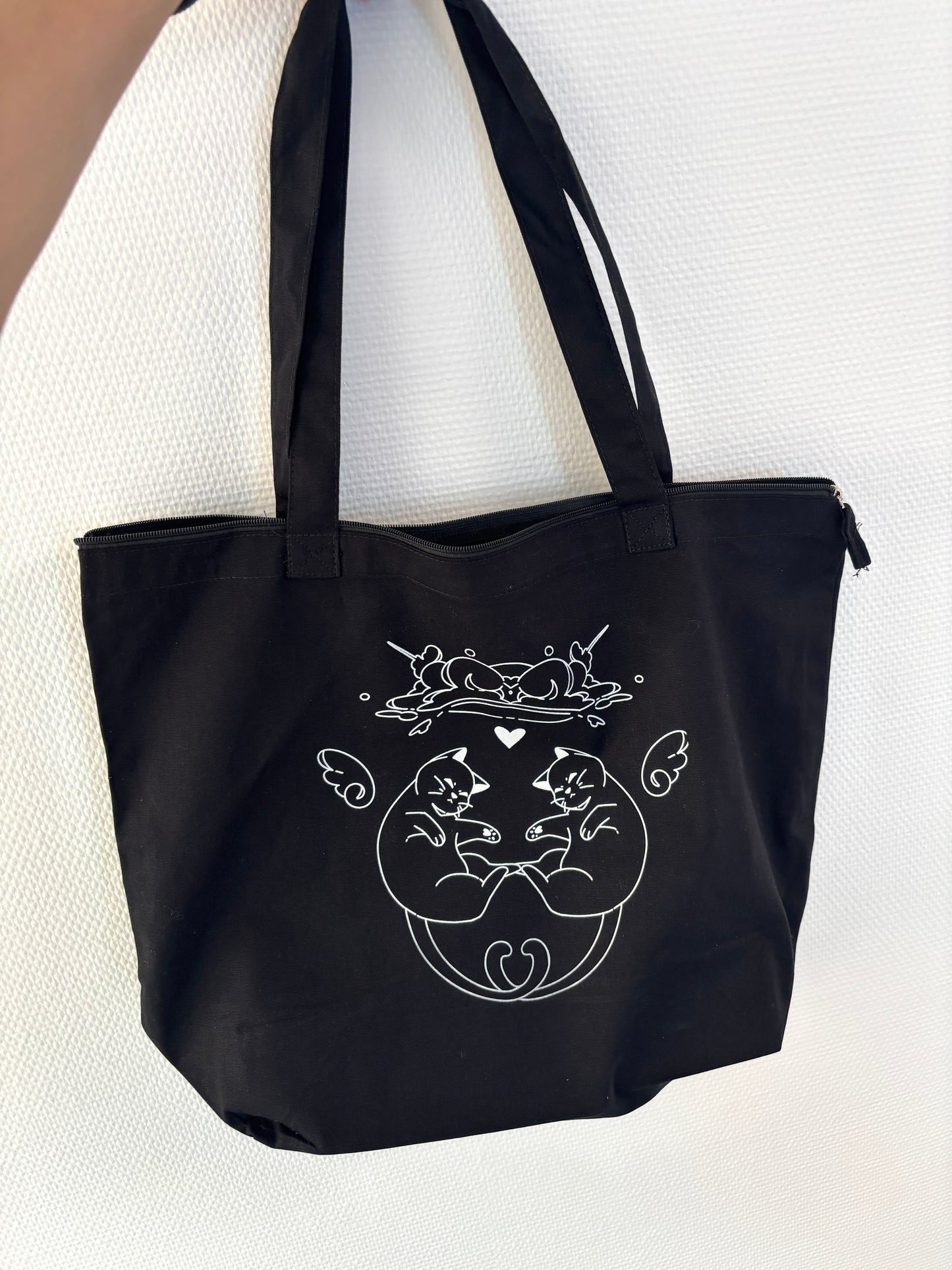 Sac Cabat avec zip et poche intérieure Cat Love